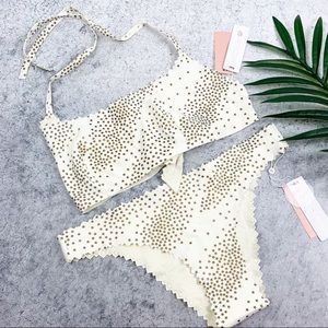 PilyQ Gold City of Stars Print Bikini Set